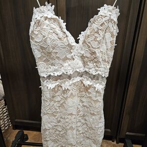 Elegant Lace Dress with Floral Details